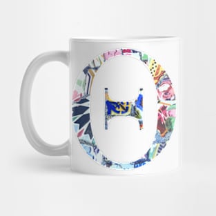 Barcelona Gaudi Mosaic Theta Sorority Letter Mug